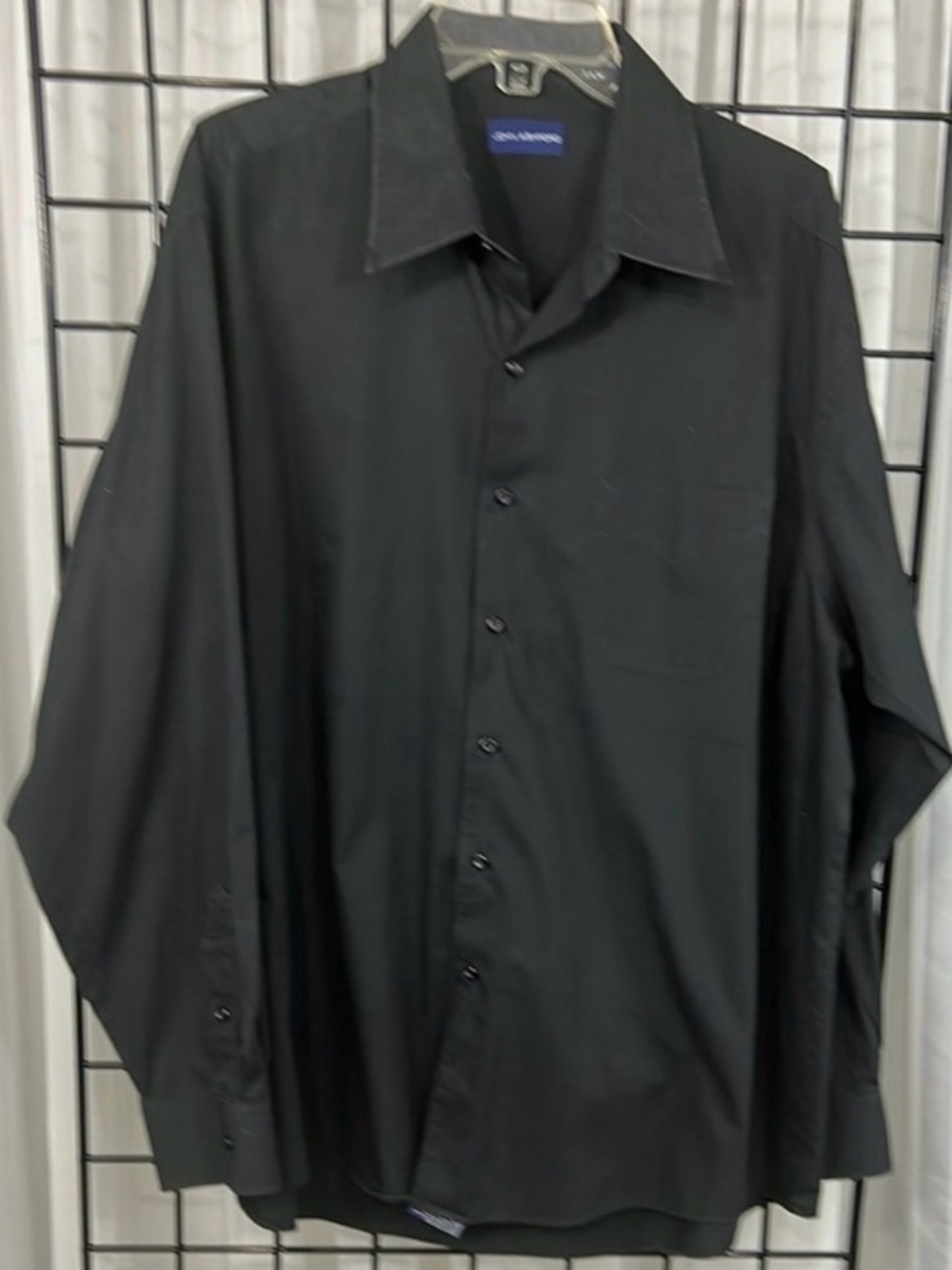 John Ashford Black Men's Long-Sleeve Dress Shirt